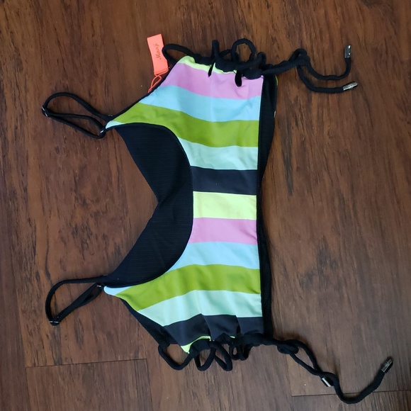 Maaji Striped Padded Swim Top Reversible Size XL - Picture 3 of 5